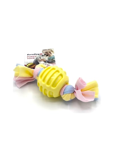 Eurodog&Eurocat Diş İpli Kauçuk Yavru Köpek Oyun Topu 17 x 6 CM