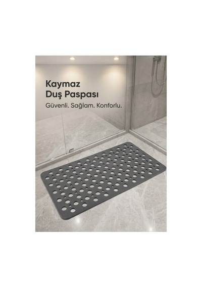 Buççin Online Mağaza Vantuzlu Silikon Bubble Banyo Paspası Duş Kaydırmazı 36x66 Vantuzlu Banyo Paspası Polipropilen Orta Çok Renkli