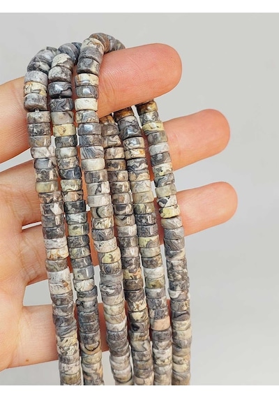 Bileklik Boy Jasper Taşı Şekilli 3x6mm Yarım Dizi 49332 18cm Uzunluğundadır Çok Renkli