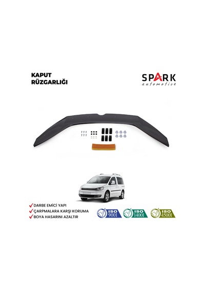 Volkswagen Caddy 2010-2015 Yıl Aralığı Uyumlu Kaput Rüzgarlığı 4mm Siyah