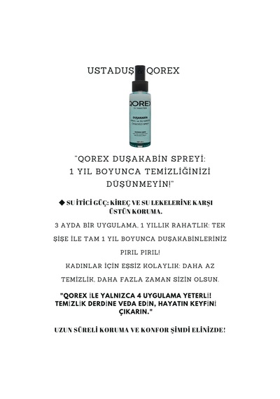 Ustaduş - Qorex Marka - 6 Mm Şeffaf Temper Cam Duşakabin H:190 Özel Seri Krom Aksesuar. Diğer