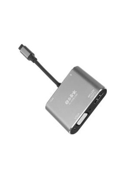 S-link Sl-usb-c85 4 İn 1 Type C To, Pd+hdmı+vga+usb3.0 Çevirici Hub Adaptör Kdo