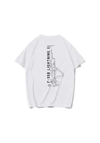Brz Collectıon Brz Collection Unisex Oversize F-35b Lightning T-shirt Beyaz
