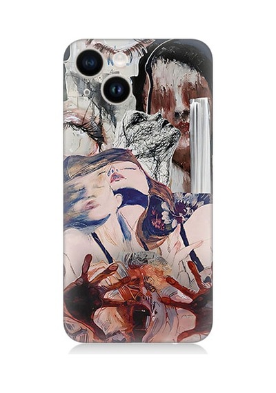 Apple Uyumlu iPhone 13 Uyumlu Soyut Kadın Desenli Silikon Kılıf -