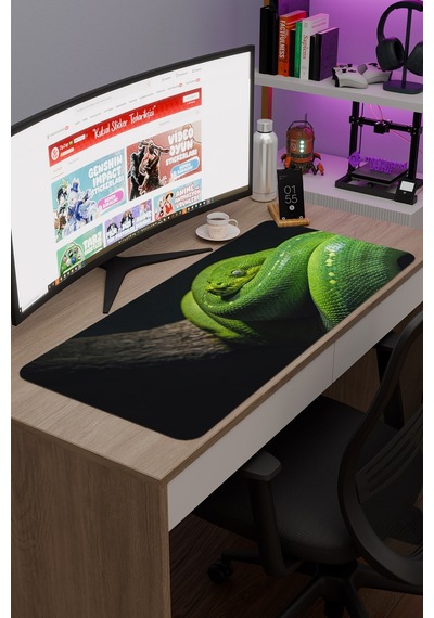 Yılan Kaymaz Dikişli Kauçuk Oyuncu Mousepad V2 - 90x40 Xxl Gaming Mouse Pad Fare Altlığı