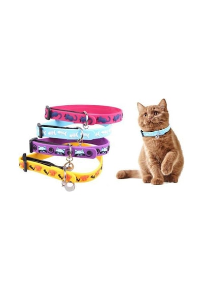 Çıngıraklı Zilli Sevimli Renkli Silikon Kedi Köpek Boyun Tasması