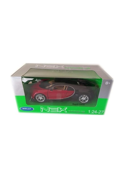 Bugatti Chiron 1/24-27 Ölçek Kırmızı-siyah Model Oyuncak Araba
