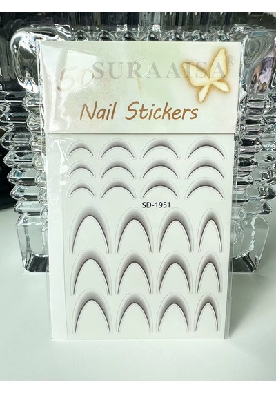 Ombre Efekt French Tırnak Sticker Koyu Bej Nail Art Sd-1951