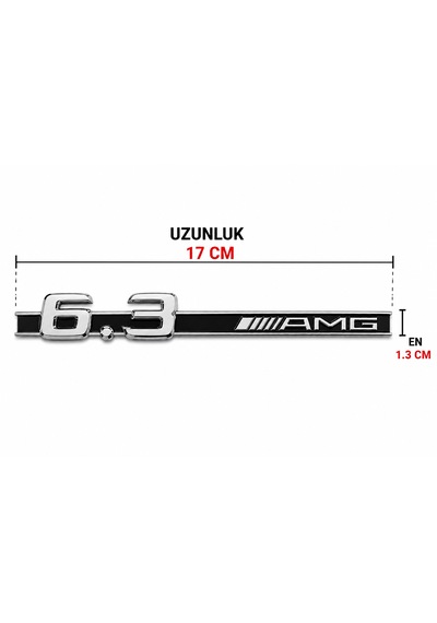 Mercedes 6.3 Amg Bagaj Yazısı Arka Amblem Metal Krom Tasarım