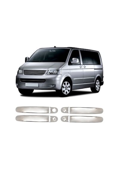 Volkswagen Transporter T5 Uyumlu 2003-2015 Krom Kapı Kolu 4 Kapı Paslanmaz Çelik