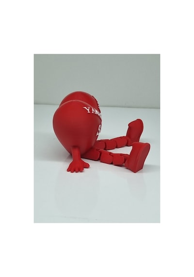 Oturan Kalp - Kişiye Özel - 3d Figür Kırmızı