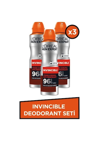 Invincible Anti Deodorant 150 ML X 3 Adet