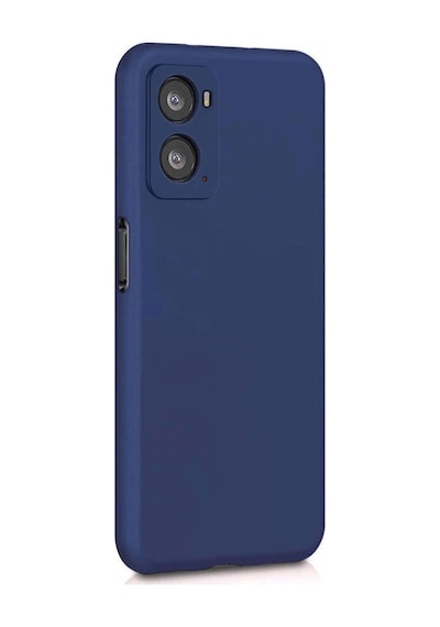 Oppo A96 Kılıf Kamera Korumalı Silikon Rubber Arka Kapak Lacivert