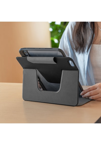 Apple Uyumlu iPad Air 13 2025 Raptic Spin Detachable Folio Pu Ayrılabilir Kalem Bölmeli Standlı Kılıf Siyah