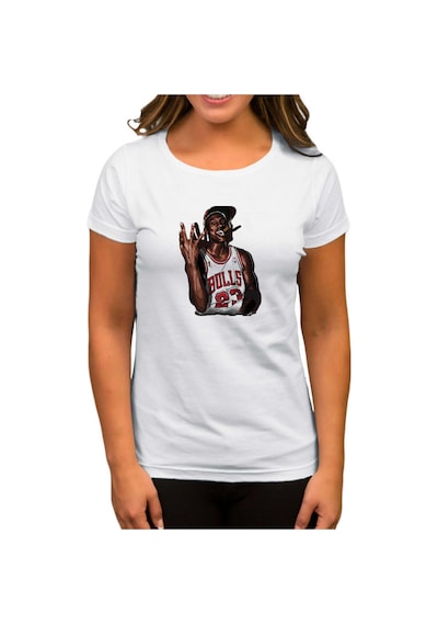 Zepplin Giyim Bulls 23 Beyaz Kadın Tişört Beyaz