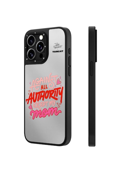 Apple Uyumlu iPhone 15 Pro Kılıf Tobias Fonseca Tasarımlı Youngkit Mirror Kapak Siyah-beyaz