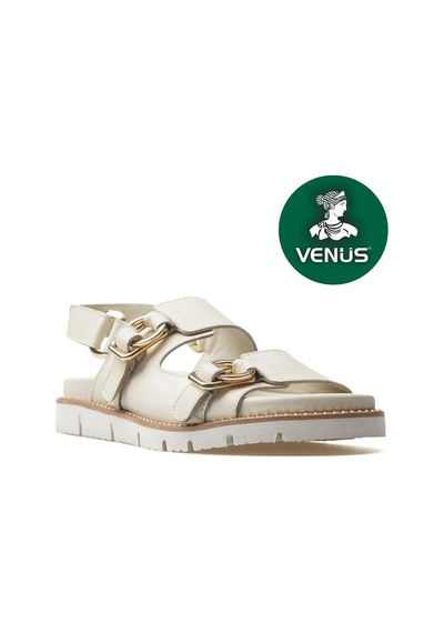 Venüs Lagos Hakiki Deri Comfort Ortopedik Kadın Sandalet Bej