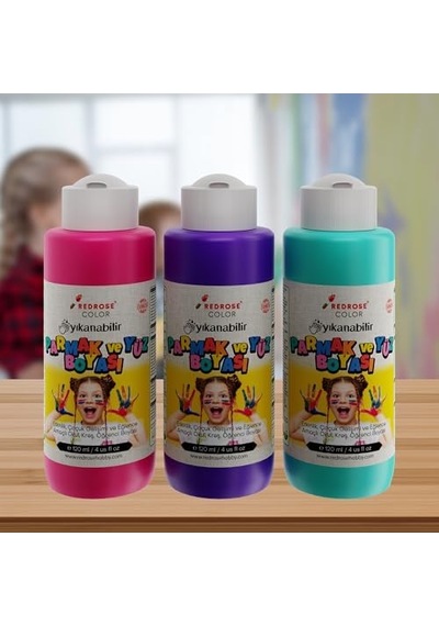 Mor, Fuşya, Turkuaz Parmak Boyası 3'lü Set 3x120 Ml
