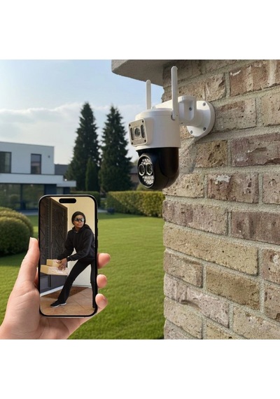 3 Kameralı Kablolu Akıllı Güvenlik Kamerası 360 Ptz Hareketli, Çift Antenli, Wifi Ip, Gece Görüşlü Dış Mekan Kamera Bx40