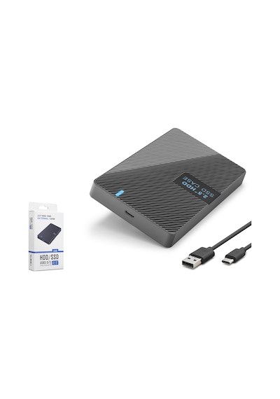 Hadron Hdx1793 2.5 İnç Sata Hdd/ssd Harici Disk Kutusu Usb 3.0 Type-c - Siyah