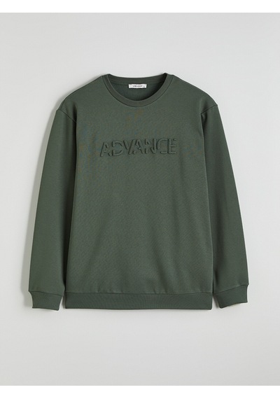 Lcw Vision Yeşil Bisiklet Yaka Baskılı Erkek Sweatshirt