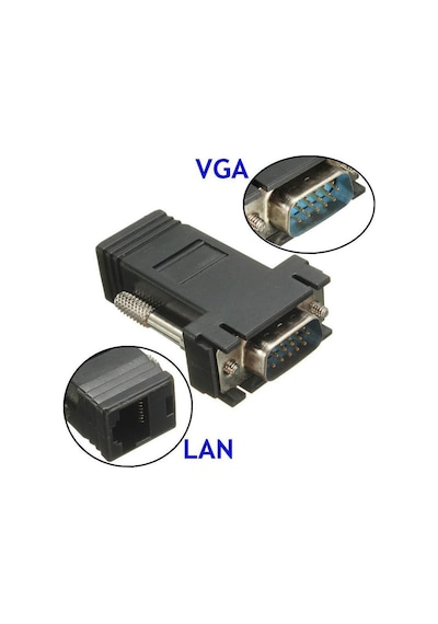 VGA - RJ45 Ekleme Ek 30 Metre Uzatıcı CAT Kablo Monitör Extender