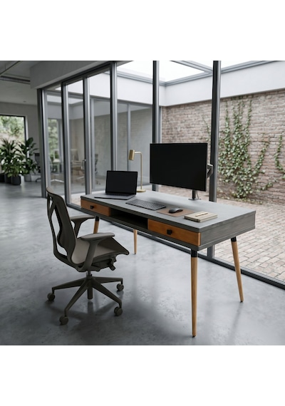 Mobenta Modest Desk: Masif Çalışma & Laptop Masası 2 Çekmece 1 Bölme - 120x60 An-bk Antrasit-bakır Mobenta Modest Desk: Masif Çalışma & Laptop Masası 2 Çekmece 1 Bölme - 120x60 An-bk Antrasit-bakır