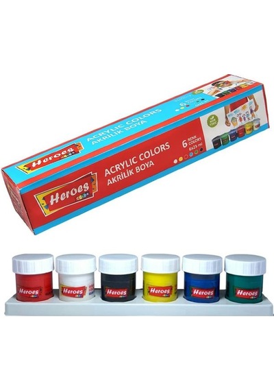 Akrilik Boya 6 Renk 25 ml 1 Paket Akrilik Boya Seti 6 Lı Kağıt Tuval Ahşap Cam Duvar Metal Boyama
