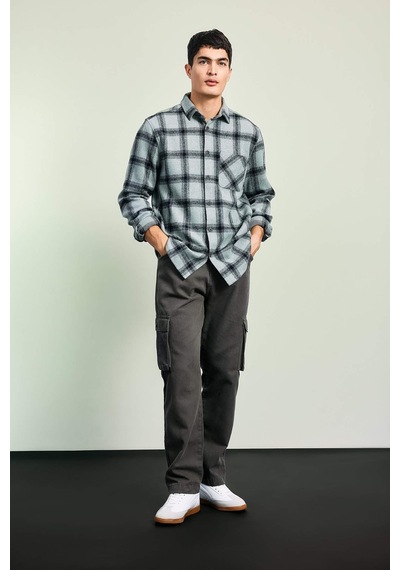 DeFacto   Regular Fit Kareli Oduncu Uzun Kollu Gömlek A5517AX23AUGN1102