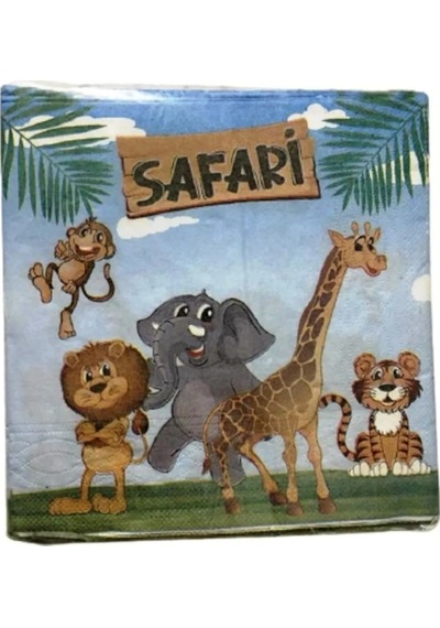 Safari Peçete 20 Adet Doğum Günü Konsept 33x33 Cm