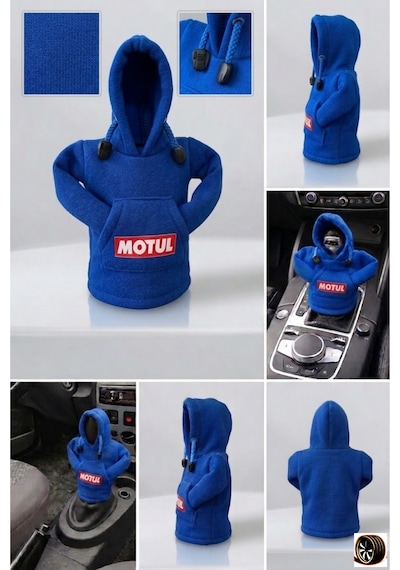 Motul Tasarım Hoodie Vites Topuzu Kılıfı - Universal Sweatshirt Model Vites Aksesuarı Mavi