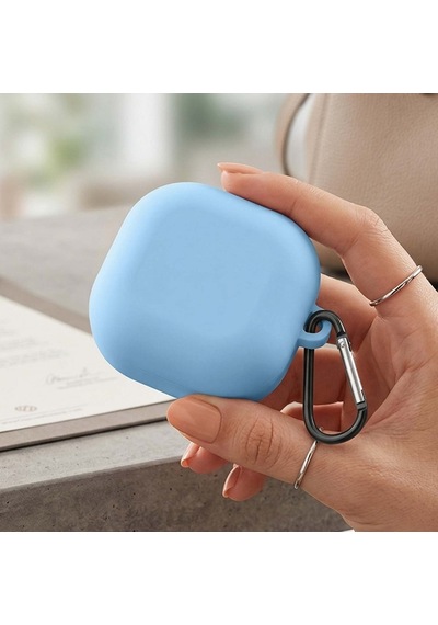 Caseonn Samsung Galaxy Buds 4 Pro Kılıf V2 Askı Aparatlı Mat Silikon Mavi
