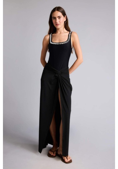 Defacto Regular Fıt Siyah Burkini Plaj Eteği H9907ax26hsbk81 Siyah-bk81