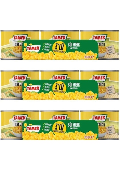 Tamek Mısır Konservesi 3x210 Gr X 3 Adet