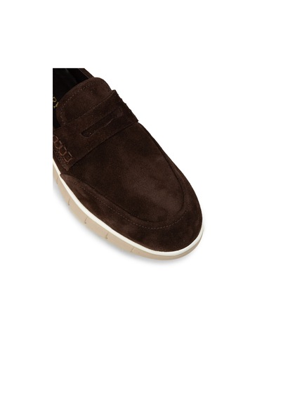 Deery Erkek Hakiki Süet Kahverengi Loafer Ayakkabı - 02045mkhve02