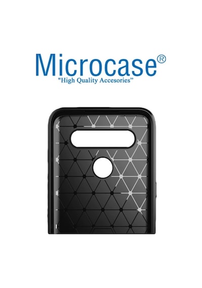 Microcase LG Uyumlu K41S Brushed Carbon Fiber Silikon Kilif - Siyah 469262460