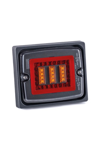 Frıstom Ft-323 12v-36v Stop Lambası Kare 3 Fonksiyonlu Park-stop-sinyal + Çerçeve E9
