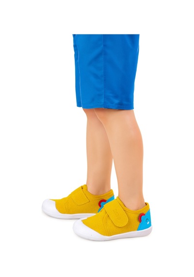 Kiko Kids Catly Cırtlı Erkek Bebek İlk Adım Panduf Ayakkabı Sarı
