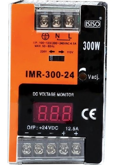Imr-300-12 - 300W 12Vdc 25.0A Mini Göstergeli Raya Montajlı Güç K