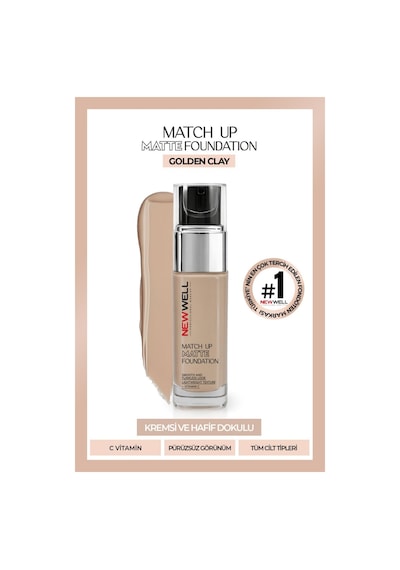 New Well Match Up Matte Foundation 03 Golden Clay 34 G