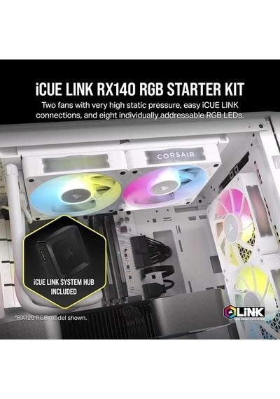 Corsaır Qx120 Co-9051024-ww 14cm Rgb Kasa Fanı+hub Kıt Beyaz 2-li Paket