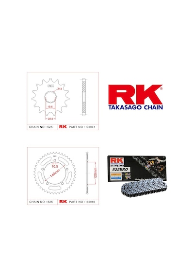Rk Zincir Dişli Seti Suzuki Dl 650 Xt 15-17, Dl 650 V-strom 07-17