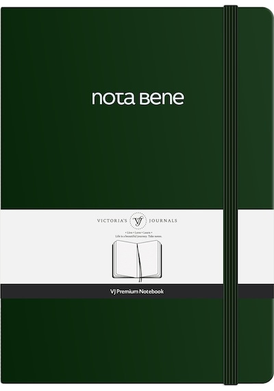 Nota Bene Premium Sert Kapak Defter, 14.8x21, Çizgili Yeşil