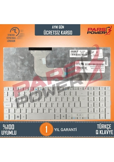 Acer Uyumlu 8950G Notebook Klavye Gümüş Tr