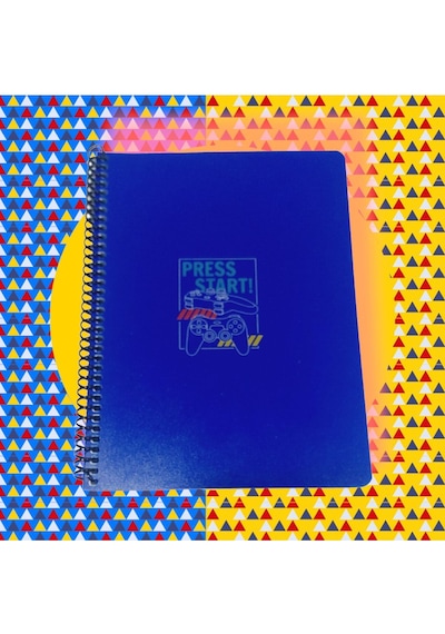 16x22 Cm 80 Yaprak Çizgisiz Plastik Kapak Telli Defter 60 Gram Beyaz Sayfa Pressstart