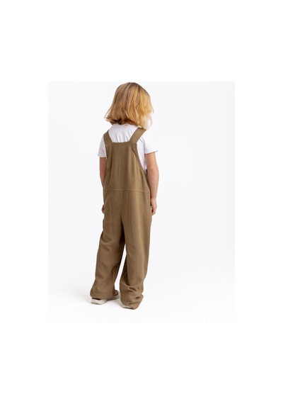 Oliven The Kid Unisex Bol Paça Keten Salopet Caramel Caramel Kahverengi
