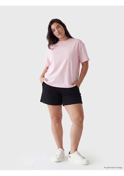 Lcwaıkıkı Petite Siyah Beli Lastikli Soft Touch Kadın Şort