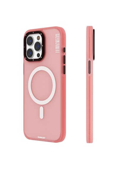 Apple Uyumlu iPhone 15 Pro Kılıf Magsafe Şarj Özellikli Youngkit Colored Sand Serisi Kapak Siyah
