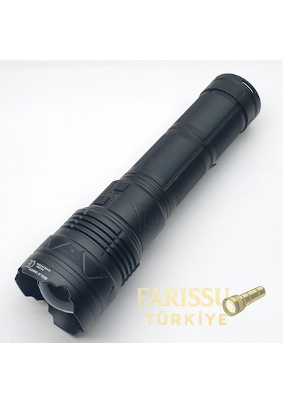 Gold Orion Or-g500 6000 Lümen Şarjlı El Feneri 200w Güç, Powerbank Özellikli, Uzun Menzili Siyah