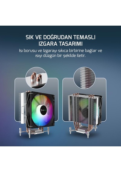 Glace Tc4 Argb Siyah 1x120mm Lga1851/am5 İşlemci Hava Soğutucu Diğer
